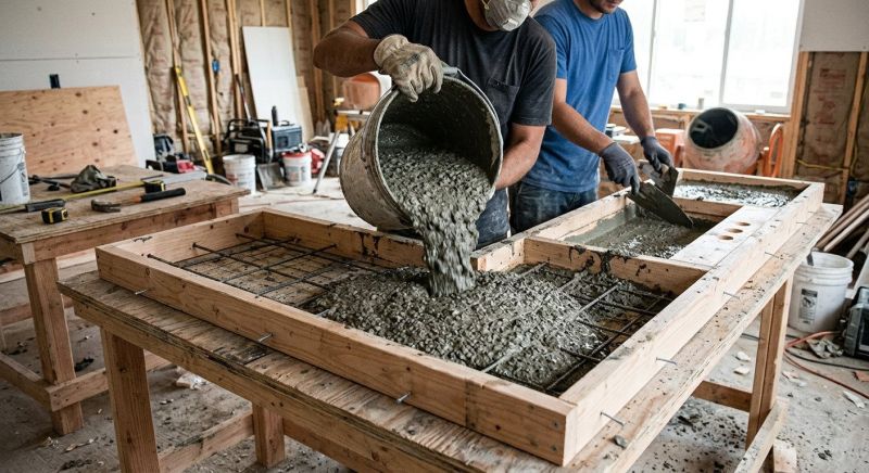 Concrete Countertop Pouring in Marin County, CA